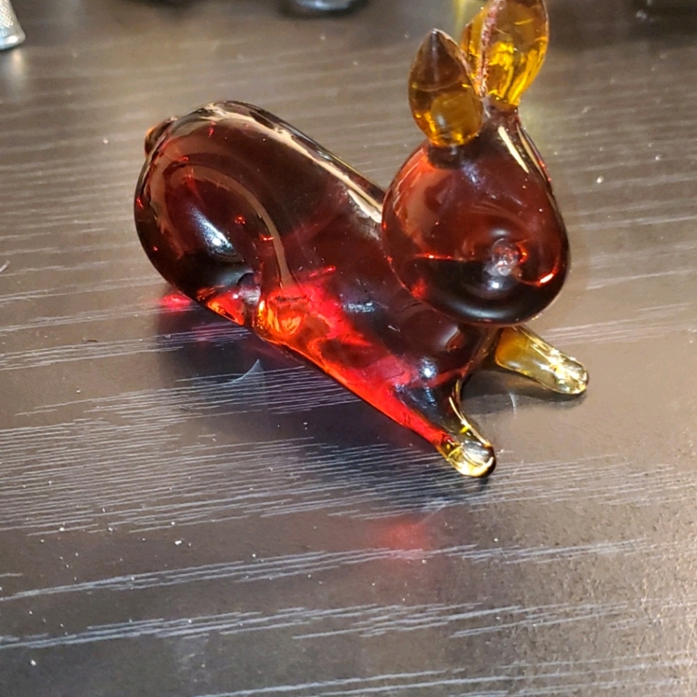 Deer/bunny glass figurine
